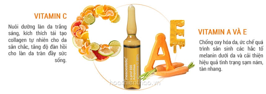 Cách dùng serum trắng da trị nám Mesoestetic Vitamin C - HoaThienThao