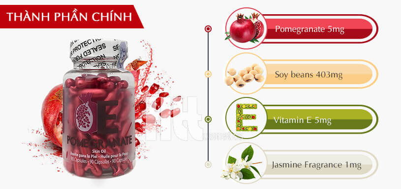 Serum dưỡng trắng da giảm nhăn lựu đỏ Koee Pomegranate Skin Oil - Hoa Thiên Thảo