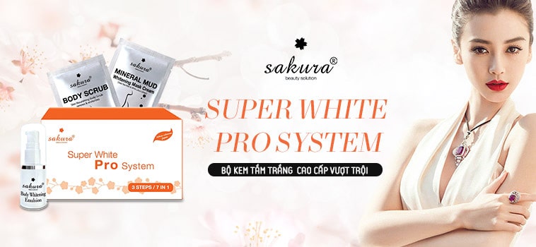 Bộ kem tắm trắng Sakura Super White Pro System