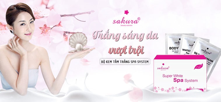 Bộ kem tắm trắng Sakura Super White Spa System