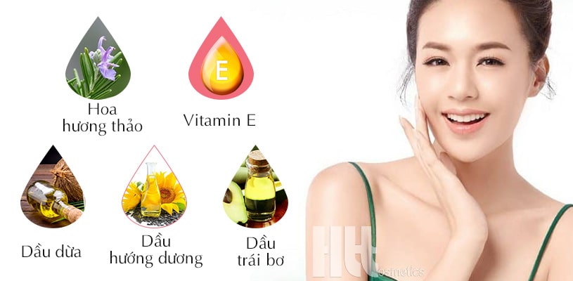 Dầu dưỡng massage toàn thân và da mặt Hoa hương thảo Vitamin E và Dầu dừa - Hoa Thiên Thảo
