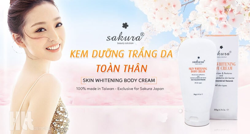 Kem dưỡng trắng da toàn thân Sakura Skin Whitening Body - Mỹ Phẩm Hoa Thiên Thảo