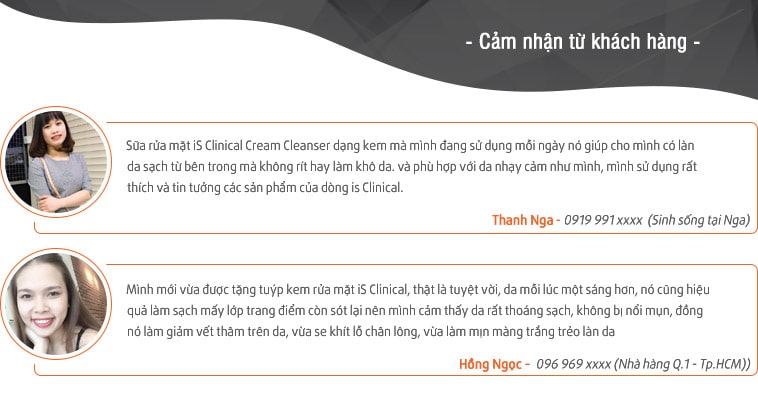 Kem rửa mặt iS Clinical Cream Cleanser